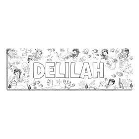 DIY Color Your Name 9x27 Mermaid Canvas 