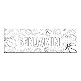 DIY Color Your Name 9x27 Sports Canvas 