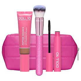 Doll 10 Peptide Bounce Foundation with Brush, Mascara and Bag Set