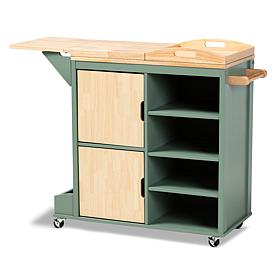 Dorthy Two-tone Wood Kitchen Storage Cart