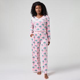 Dreamlounge Velour Twin Print Pajama Set