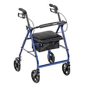 Drive Medical Aluminum Rollator, 7.5" Casters - Blue