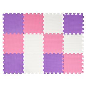 Easy Playhouse 12 Soft Foam Pink,Purple,White Floor Puzzle Tiles