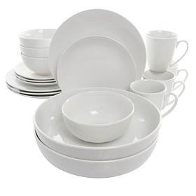 Elama Owen 18 Piece Porcelain Dinnerware Set with 2 Large Serving B...