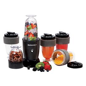 Elite Cuisine 17 Piece Personal Drink Blender with 4 x 16oz. Travel...