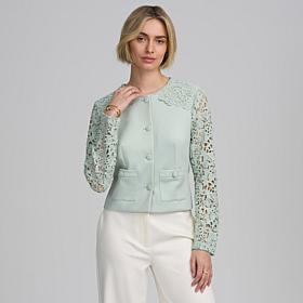 Elle Get the Look Lace Satin Jacket