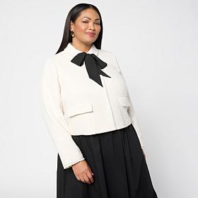 Elle Get the Look Sash Bow Tweed Jacket