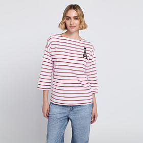 Elle Get the Look Striped Graphic Tee