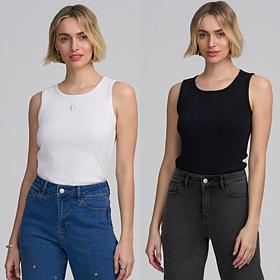 Elle Live Get the Look Ribbed Knit Tank 2-pack