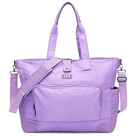 ELLE Voyage 25L Twill and Vegan Leather Weekender Duffel Bag