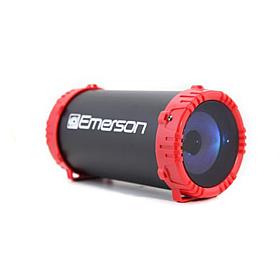 Emerson EAS-3001 Portable Bluetooth Speaker with Carrying Strap, Red