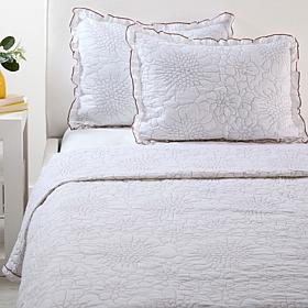 Emryn House 100% Cotton Embroidered Quilt Set