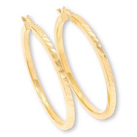 Fiorenza 1.5-inch Diamond-Cut Hoop Earrings