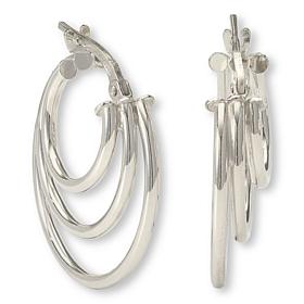 Fiorenza 3-Row Graduated Polished Hoop Earrings