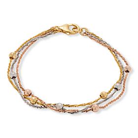 Fiorenza 3-Strand Margherita Chain Bracelet with Bead Accents