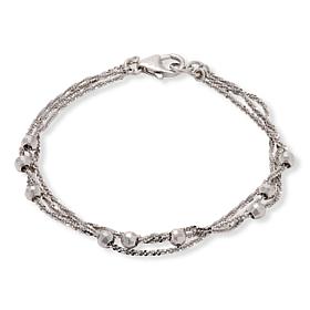 Fiorenza 3-Strand Margherita Chain Bracelet with Bead Accents