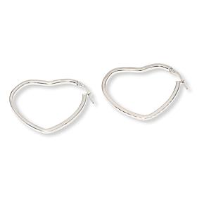Fiorenza Heart-Shaped Diamond-Cut Hoop Earrings