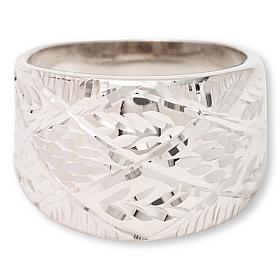 Fiorenza Jewelry Sterling Silver Graduated Diamond-Cut Ring