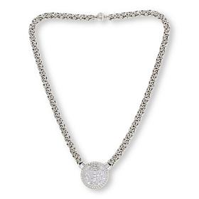 Fiorenza Jewelry Sterling Silver Reversible Fleur-de-lis Coin Necklace