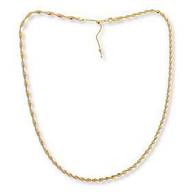 Fiorenza Jewelry Twisted Herringbone 24" Adjustable Chain Necklace