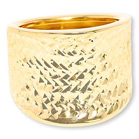 Fiorenza Sterling Silver Concave Diamond-Cut Textured Band Ring