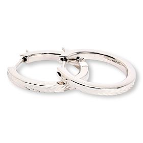 Fiorenza Sterling Silver Diamond-Cut 1" Hoop Earrings