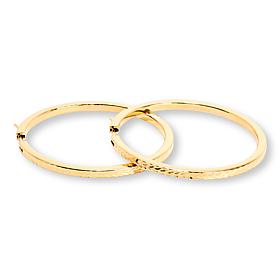 Fiorenza Sterling Silver Diamond-Cut 2" Hoop Earrings