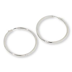 Fiorenza Sterling Silver Push-Clasp 2" Endless Hoop Earrings
