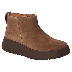 FitFlop F-Mode Suede Flatform Zip Ankle Boots