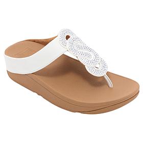 FitFlop Fino Crystal-Twist Metallic Toe-Post Sandal