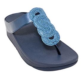 FitFlop Fino Crystal-Twist Metallic Toe-Post Sandal