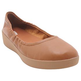 FitFlop Flowform Leather Metallic Ballerina Flat