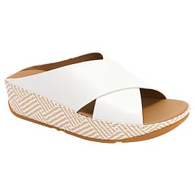 FitFlop Lulu Lux Graphic-Weave Leather Cross Slides