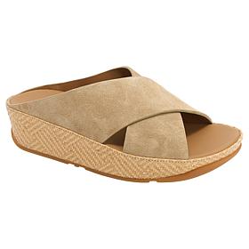 FitFlop Lulu Lux Graphic-Weave Leather Cross Slides