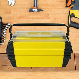 Fleming Supply 3-Tier Parts & Crafts Yellow Toolbox - 18”