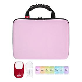 Flipo Large Medicine Organizer Case with Pill Cutter