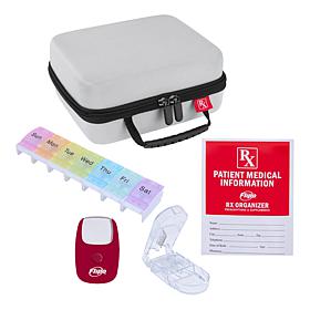 Flipo Small Medicine Organizer Case with Pill Cutter