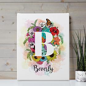 Floral Butterfly Personalized 16"x20" Canvas