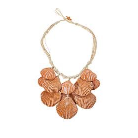 Floreia Lana 22-3/4" Shell Design Adjustable Bib Necklace
