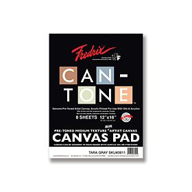 FREDRIX Can-Tone Tara Gray Canvas 8-Sheet Pad 12" x 16"