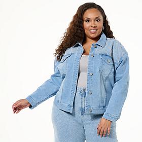 G by Giuliana Black Label Denim Rhinestone Jacket