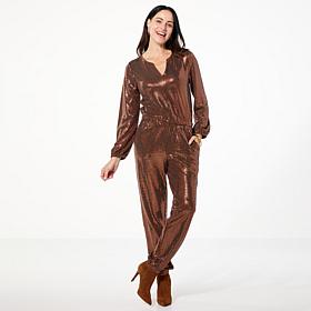 G by Giuliana Black Label Long Sleeve Jogger Jumpsuit