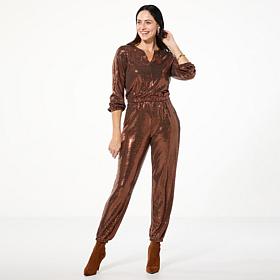 G by Giuliana Black Label Long Sleeve Jogger Jumpsuit