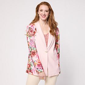 G by Giuliana Black Label Placement Print Knit Blazer