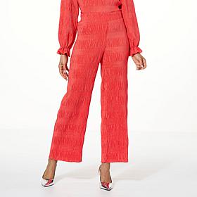 G by Giuliana Black Label Pleated Pull-On Wide-Leg Pant