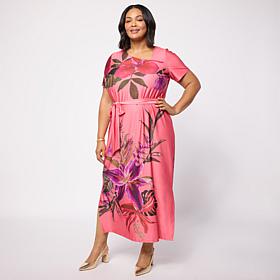 G by Giuliana Black Label Silky Knit Maxi w/Tie Belt