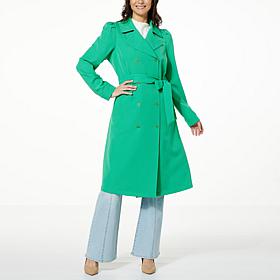 G by Giuliana Black Label Stretch Twill Trench Coat 