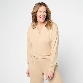 G by Giuliana Diamond Knit Polo Sweatshirt