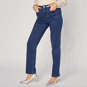 G by Giuliana G-5 Denim Patch Pocket Straight-Leg Pant