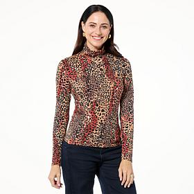 G by Giuliana G-Knit Turtleneck Long-Sleeve Top